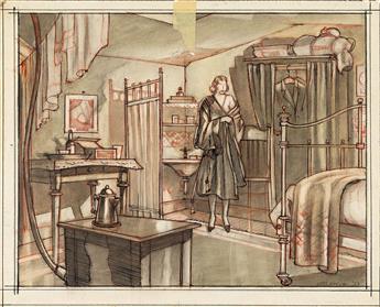J. HAYSE GOODWIN (DATES UNKNOWN) Concept art and storyboard drawing for Will Rogers movies.